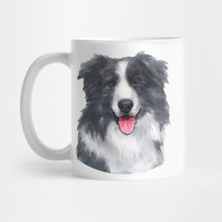 Border Collie Watercolor Art Mug